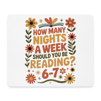 Reading motivation 6-7 nights retro flowers - Mouse Pad (horizontal) - white - Front
