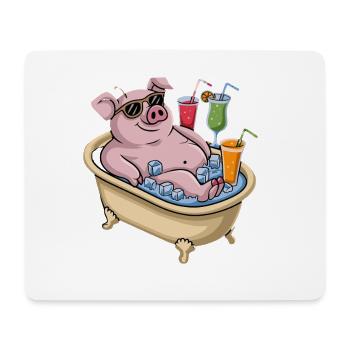 Entspannendes Schwein Im Bad Mit Cocktails - Mousepad (Querformat) - Weiß - Vorne