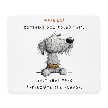 Contains Wolfhound Hair Irischer Wolfshund  - Mousepad (Querformat) - Weiß - Vorne