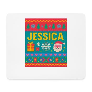 Festive Name Jessica Ugly Chrismas Style, Xmas  - Mouse Pad (horizontal) - white - Front