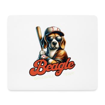 Beagle Baseball Team Beagle and Baseball Lovers - Mouse Pad (horizontal) - white - Front