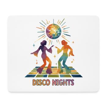 Disco Nights Aquarelle | Soirée dansante rétro des années 70 - Tapis de souris (format paysage) - blanc - Devant