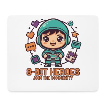 HÉROS 8 BITS | Jeux Rétro Chibi Communauté Pixel - Tapis de souris (format paysage) - blanc - Devant