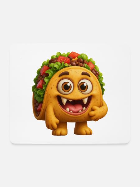 Taco Monster - Mousepad (Querformat) - Weiß