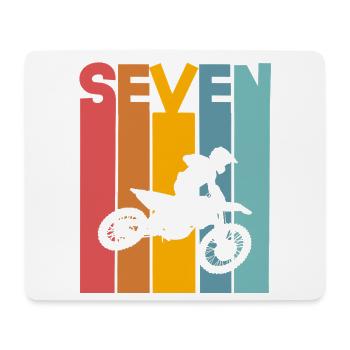 7e anniversaire Motocross - Tapis de souris (format paysage) - blanc - Devant
