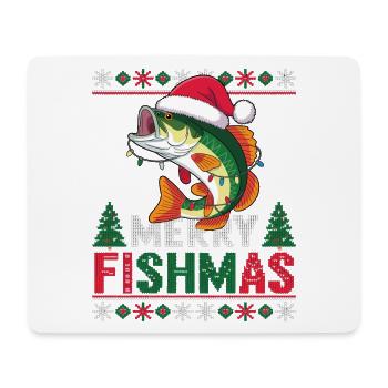 Merry Fishmas Angler Christmas Gift Shirt - Mouse Pad (horizontal) - white - Front