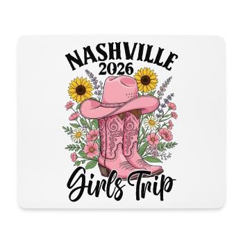 Voyage entre filles Nashville 2026 - Tapis de souris (format paysage) - blanc - Devant