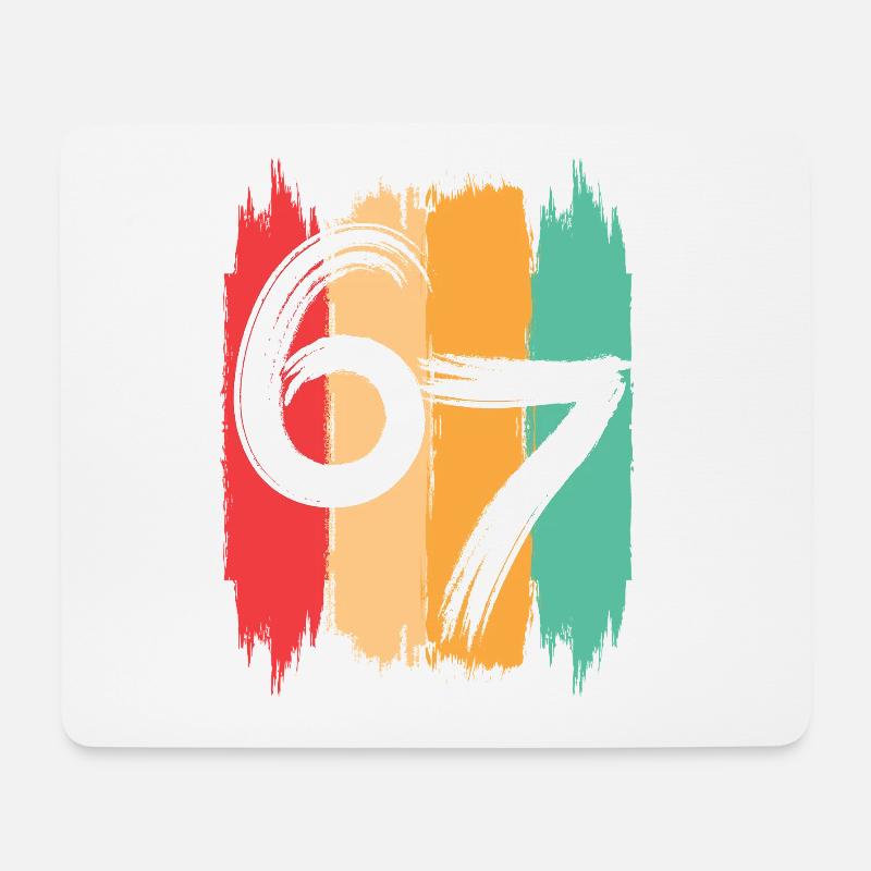 Six Seven Kids Meme 6 7 - Mousepad (Querformat) - Weiß