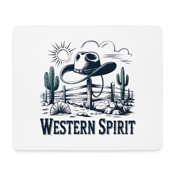 Western Vintage Cowboy - Tapis de souris (format paysage) - blanc - Devant