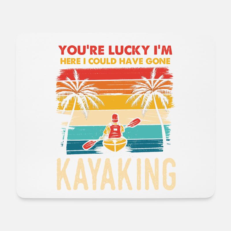 Kayaking am Strand Retro Sonnenuntergang - Mousepad (Querformat) - Weiß