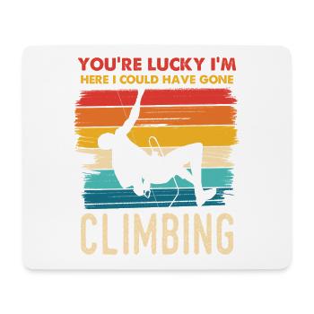 Kletterglück Spruch Hier Klettern - Mousepad (Querformat) - Weiß - Vorne