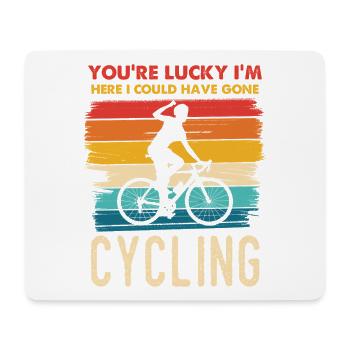 Glücklicher Radfahrer Retro Motiv - Mousepad (Querformat) - Weiß - Vorne