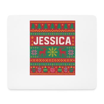 Festive Name Jessica Ugly Chrismas Style, Xmas  - Mouse Pad (horizontal) - white - Front
