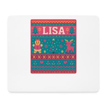 Festive Name Lisa Ugly Chrismas Style, Xmas  - Mouse Pad (horizontal) - white - Front