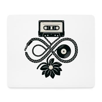 Music Retro Cassette Vinyl Infinity Flower - Mouse Pad (horizontal) - white - Front