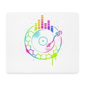 Music Vinyl Turntable DJ Equalizer Retro - Mouse Pad (horizontal) - white - Front