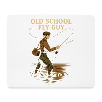 Old School Fly Guy Angeln Retro - Mousepad (Querformat) - Weiß - Vorne