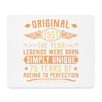 Original 1951 Vintage Legend 75ème Anniversaire - Tapis de souris (format paysage) - blanc - Devant