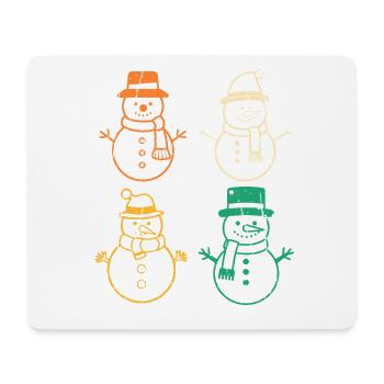 Weihnachtsmann Schneemann Weihnachten - Mousepad (Querformat) - Weiß - Vorne