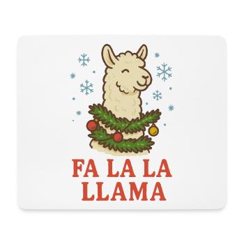 Lustiges Fa La La Llama Weihnachtsfest-Design - Mousepad (Querformat) - Weiß - Vorne