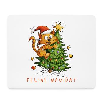 Feline Navidad Weihnachtskatze - Mousepad (Querformat) - Weiß - Vorne