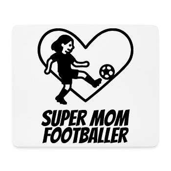 Super Mama Fußballerin – Herz Design - Mousepad (Querformat) - Weiß - Vorne