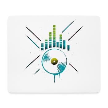 Neon Vinyl Equalizer, Club Techno Beats - Mouse Pad (horizontal) - white - Front
