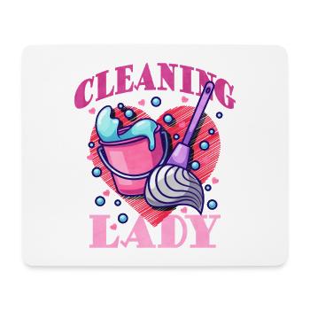 Reinigungsheldin Herz Motiv - Mousepad (Querformat) - Weiß - Vorne