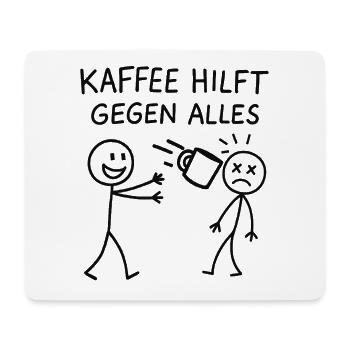 Kaffee hilft gegen alles Strichmännchen - Mousepad (Querformat) - Weiß - Vorne