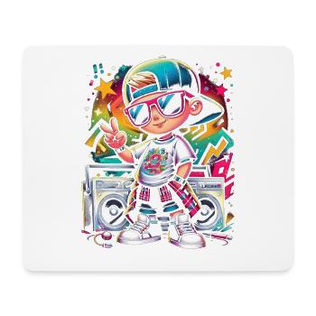 Cool Hip Hop Guy Graffiti Artist Illustration - Mouse Pad (horizontal) - white - Front