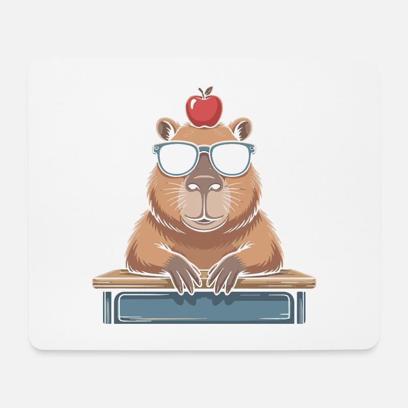 Süßes Capybara - Mousepad (Querformat) - Weiß