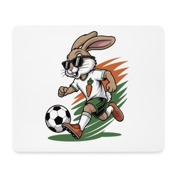 Le lapin de carotte dans le style du football - Tapis de souris (format paysage) - blanc - Devant