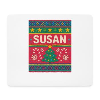 Susan Christmas Knit Art - Mousepad (Querformat) - Weiß - Vorne