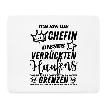 Lustiges Chefin Motiv – Chaos und Grenzen - Mouse Pad (horizontal) - white - Front