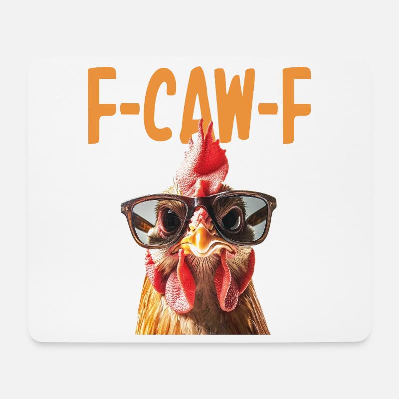 Huhn Brille F-Caw-F - Mousepad (Querformat) - Weiß