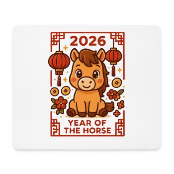 Année du Cheval 2026 – Nouvel An chinois pour K - Tapis de souris (format paysage) - blanc - Devant