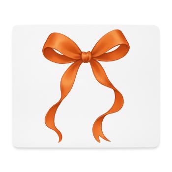 Süße, kokette orangefarbene Schleife für Mädchen - Mousepad (Querformat) - Weiß - Vorne