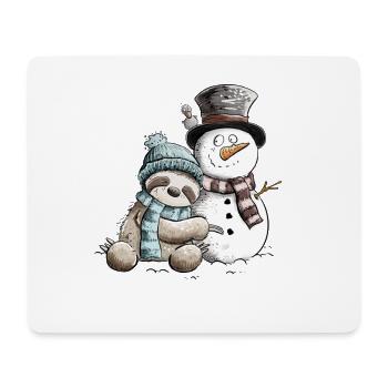 Sloth & Snowman I Winter Friends Christmas - Mouse Pad (horizontal) - white - Front