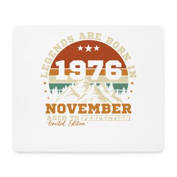 Novembre 1976 Vintage Anniversaire Rétro - Tapis de souris (format paysage) - blanc - Devant