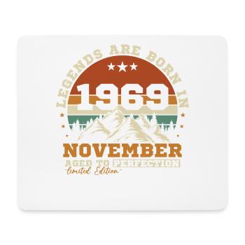 November 1969 Vintage Retro Birthday - Mouse Pad (horizontal) - white - Front