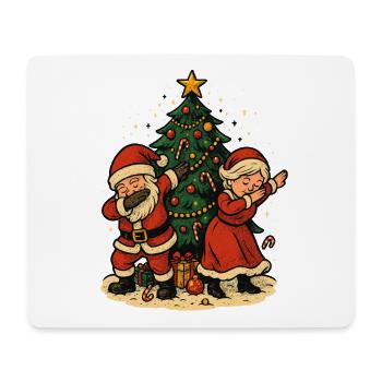 Christmas Dabbing Santa, funny couple motif - Mouse Pad (horizontal) - white - Front