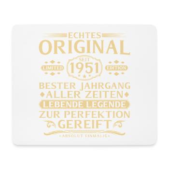 75th birthday Real original since 1951 - Mouse Pad (horizontal) - white - Front