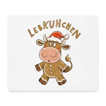 LebKUHchen – Weihnachten Kuh Weihnachtsmotiv - Mousepad (Querformat) - Weiß - Vorne