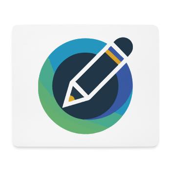 Abstract Circle Pencil Emblem - Mouse Pad (horizontal) - white - Front