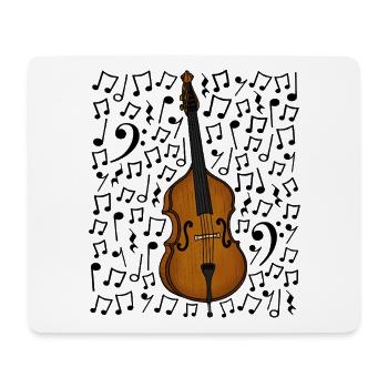 Double Bass Musical Notes Bassist String Musician - Mouse Pad (horizontal) - white - Front
