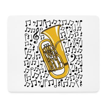 Euphonium Musical Notes Brass Musician - Mouse Pad (horizontal) - white - Front