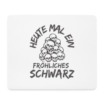 Heute mal ein fröhliches Schwarz-Gothic Skull - Mousepad (Querformat) - Weiß - Vorne