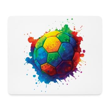 Color Splash Multicolor Fußball - Mousepad (Querformat) - Weiß - Vorne