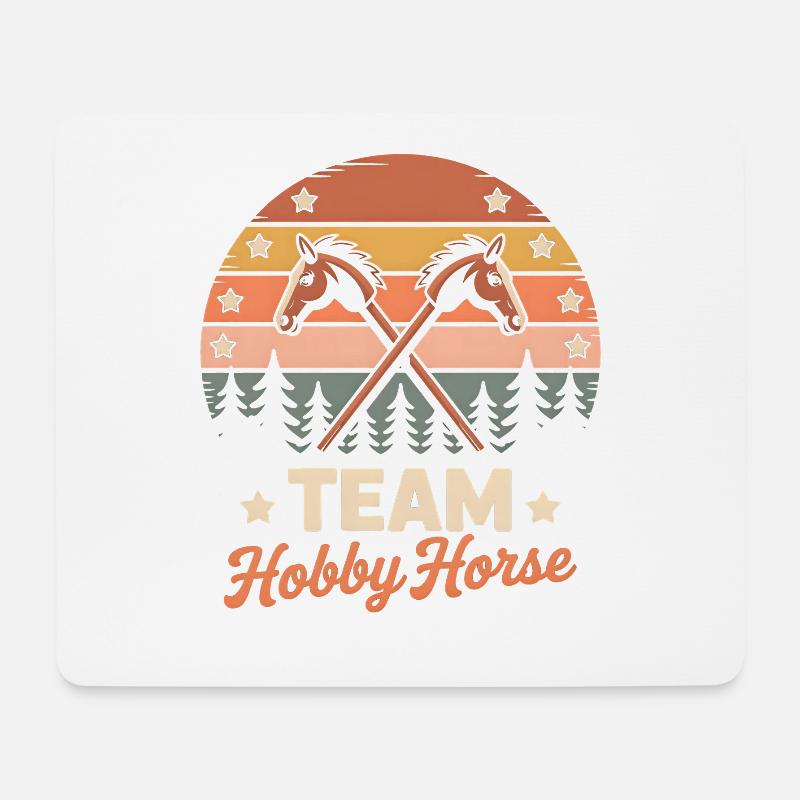 Hobby Horsing - Mousepad (Querformat) - Weiß