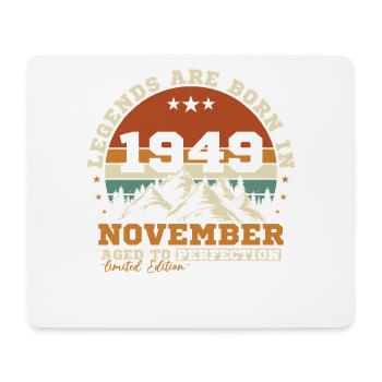 Novembre 1949 Vintage Anniversaire Rétro - Tapis de souris (format paysage) - blanc - Devant